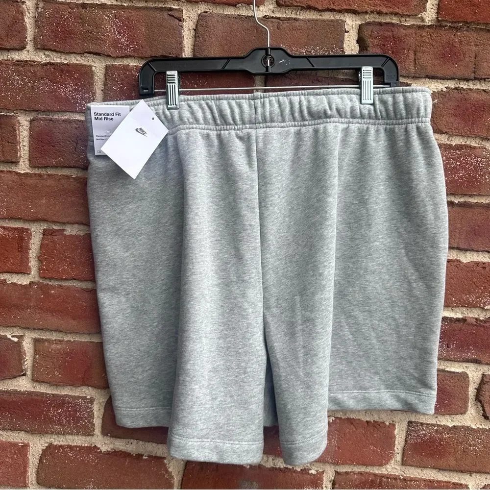 Nike Club Fleece Mid-Rise Shorts Gray Pull On Sweat Women’s 0X NEW